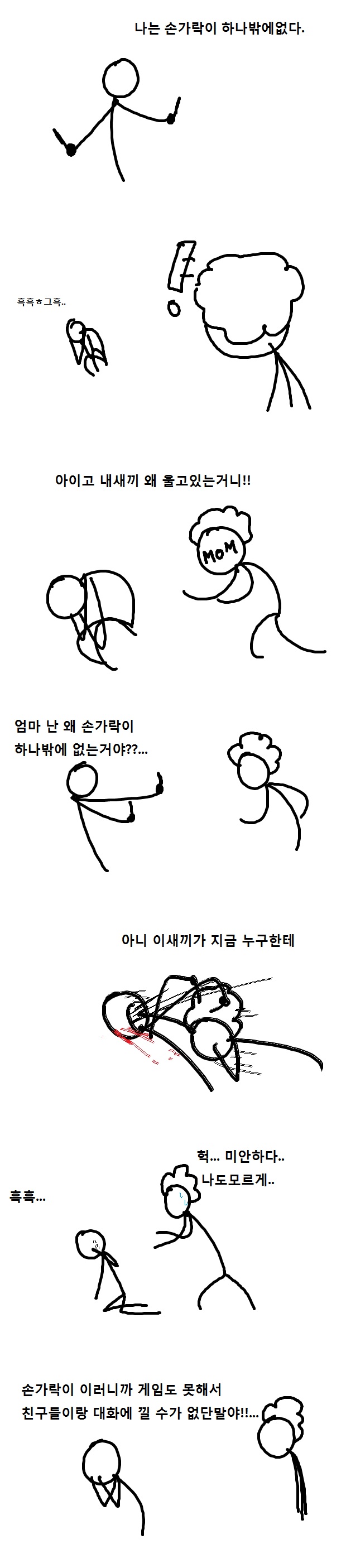 손가락이 하나뿐인 아이 만화